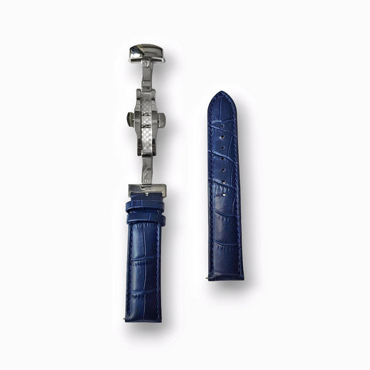Blue Leather Strap - Silver Buckle (Liberty Series)