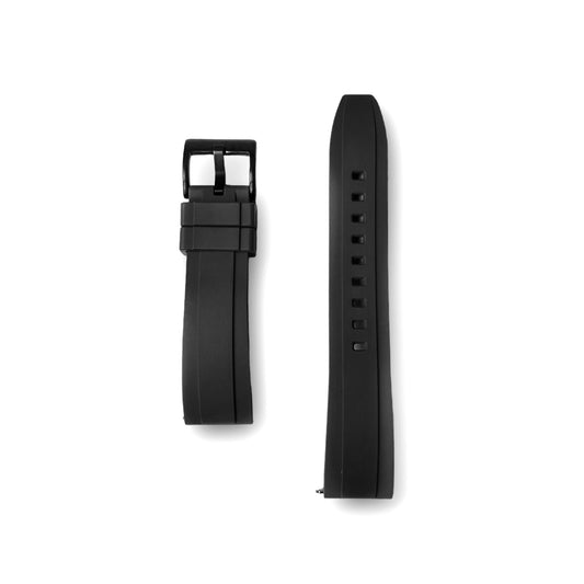 Black FKM Rubber Strap - Black Buckle (Liberty Series)