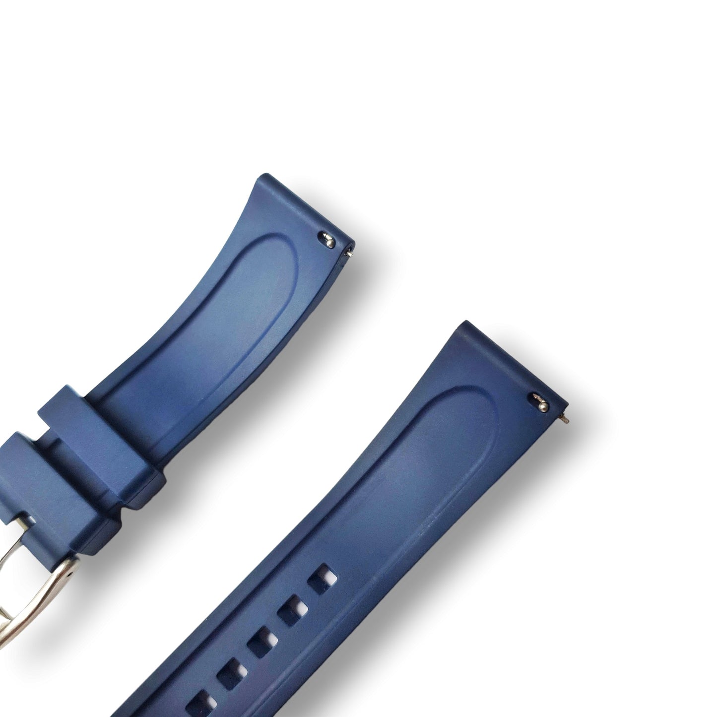 Blue FKM Rubber Strap - Silver Buckle (Liberty Series)