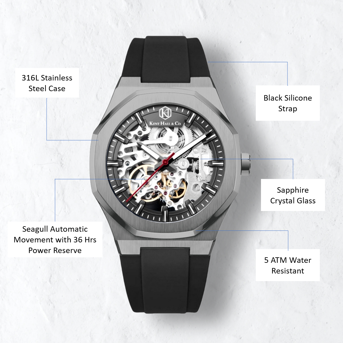 Gunmetal (Black Silicone)