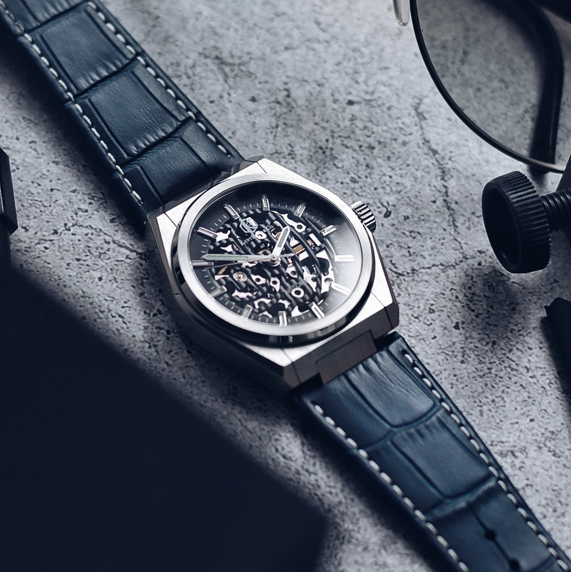 Roman - Blue Leather