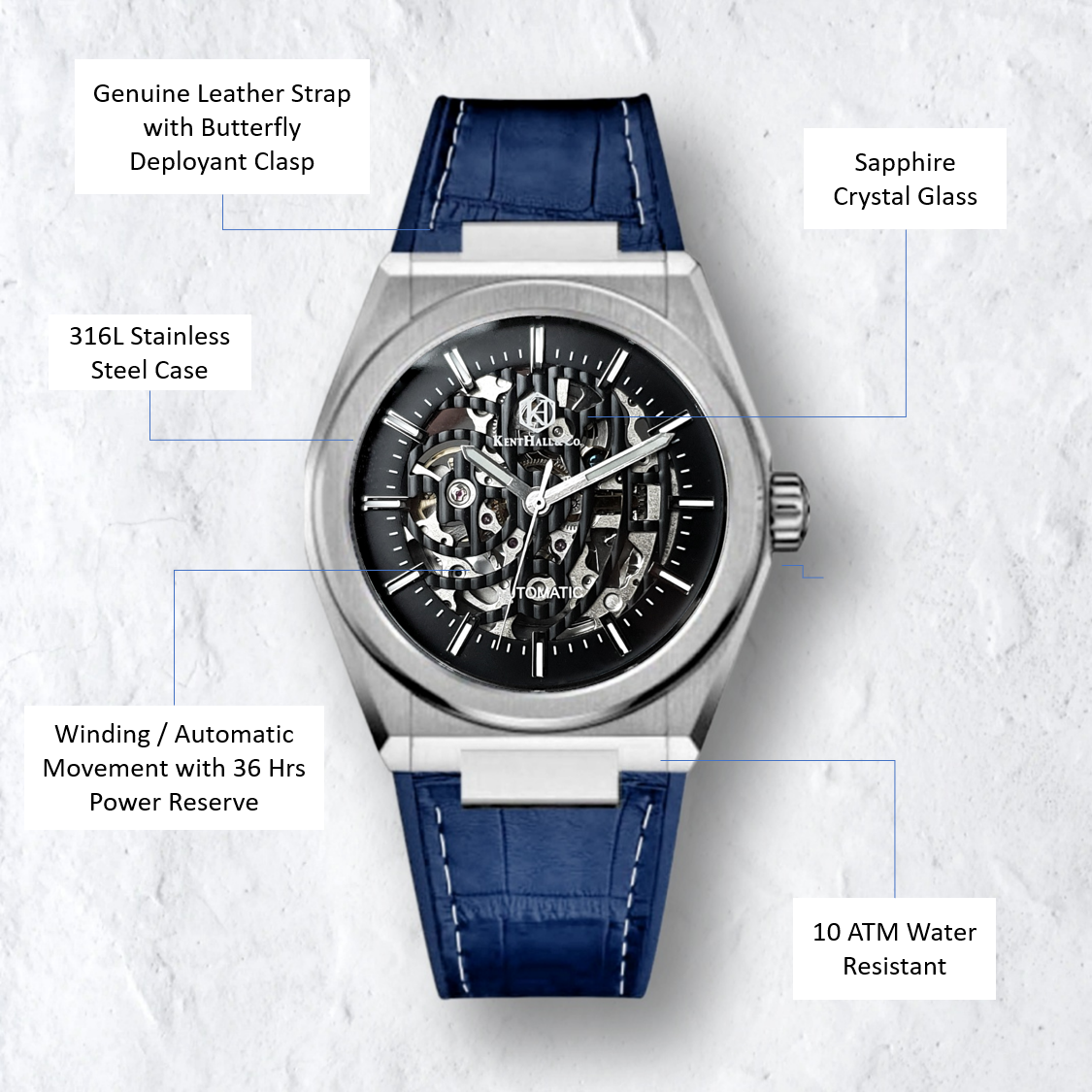 Roman - Blue Leather